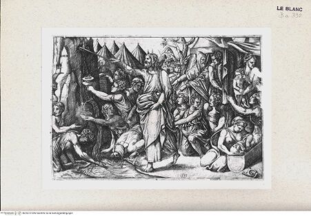 Vorderseite von Istituto Nazionale per la Grafica [http://creativecommons.org/publicdomain/mark/1.0/] Moses schlägt Wasser aus dem Felsen - , bh355722. Foto.