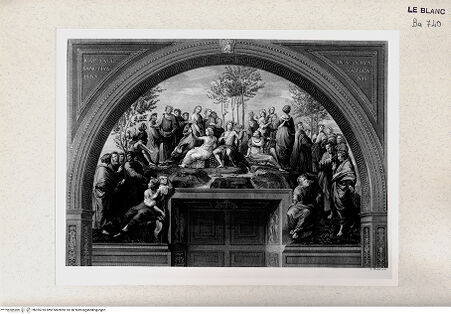 Vorderseite von Istituto Nazionale per la Grafica [http://creativecommons.org/publicdomain/mark/1.0/] Serie nach den Fresken Raffaels in den StanzenDer Parnass (Stanza della Segnatura) - , bh355735. Foto.