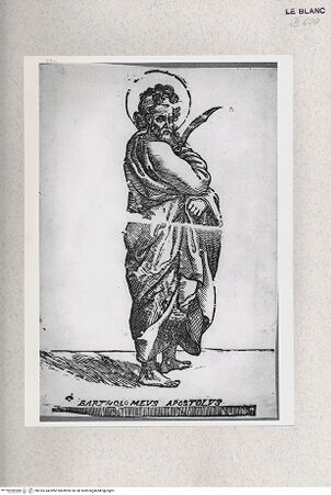 Vorderseite von Istituto Nazionale per la Grafica [http://creativecommons.org/publicdomain/mark/1.0/] Christus und die Apostel; nach Raphaels Fresken im VatikanDer Heilige Bartholomäus - , bh355744. Foto.