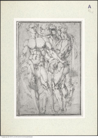 Vorderseite von Christ Church? [https://www.deutsche-digitale-bibliothek.de/content/lizenzen/rv-ez/] Vier stehende nackte Männer - , bh356187_recto. Foto.