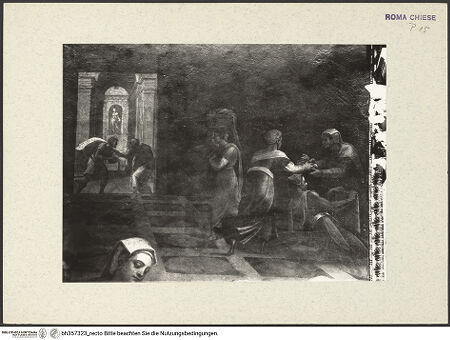 Vorderseite von ICCD [https://www.deutsche-digitale-bibliothek.de/content/lizenzen/rv-ez/] Geburt Mariens - Detail: Szenen im Hintergrund, bh357323_recto. Foto.