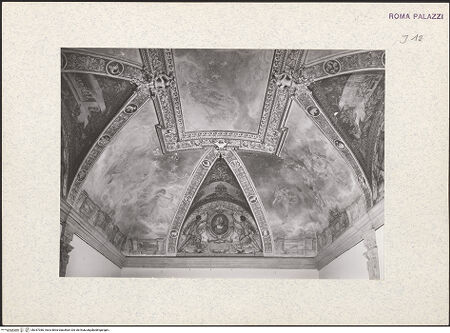 Vorderseite von Bibliotheca Hertziana [https://www.deutsche-digitale-bibliothek.de/content/lizenzen/rv-fz/] Allegorischer Tageszeitenzyklus und Künstlerporträts - Südwesthälfte, bh357380_recto. Foto.