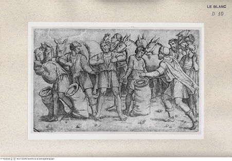 Vorderseite von Istituto Nazionale per la Grafica [http://creativecommons.org/publicdomain/mark/1.0/] Der Becher Josephs wird im Sack von Benjamin gefunden - , bh357734. Foto.