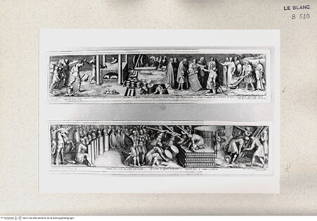 Vorderseite von Istituto Nazionale per la Grafica [http://creativecommons.org/publicdomain/mark/1.0/] "Geschichten aus dem Leben Konstantins" nach der Sala di CostantinoKonstantin lässt die Peterskirche errichten; die Verschanzung eines Lagers auf Befehl von Konstantin - , bh357746. Foto.