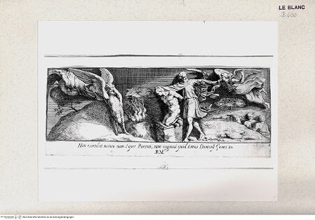 Vorderseite von Istituto Nazionale per la Grafica [http://creativecommons.org/publicdomain/mark/1.0/] Serie von Stichen nach den biblischen Geschichten der Wandsockel in den Loggien des VatikanAbrahams Opfer (Bl. 4) - , bh357860. Foto.