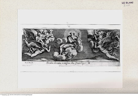 Vorderseite von Istituto Nazionale per la Grafica [http://creativecommons.org/publicdomain/mark/1.0/] Serie von Stichen nach den biblischen Geschichten der Wandsockel in den Loggien des VatikanGott segnet die Schöpfung (Bl. 1) - , bh357861. Foto.