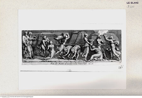 Vorderseite von Istituto Nazionale per la Grafica [http://creativecommons.org/publicdomain/mark/1.0/] Serie von Stichen nach den biblischen Geschichten der Wandsockel in den Loggien des VatikanDie Mannalese (Bl. 8) - , bh357862. Foto.