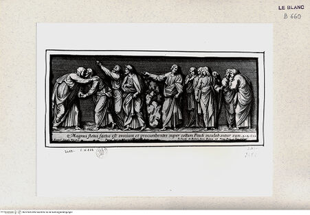 Vorderseite von Istituto Nazionale per la Grafica [http://creativecommons.org/publicdomain/mark/1.0/] Serie von nach biblischen Themen im Vatikan; Serie monochromer Fresken und WandteppichszenenDer Abschied des Heiligen Paulus von den Alten in Ephesus (ehemals Cappella Sistina) - , bh357869. Foto.