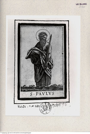 Vorderseite von Istituto Nazionale per la Grafica [http://creativecommons.org/publicdomain/mark/1.0/] Christus und die Apostel; Stichserie nach Raffael; gestochen nach den Nachstichen Marco Dentes nach den Stichen nach Raffael durch Marcantonio RaimondiDer Heilige Paulus - , bh357873. Foto.