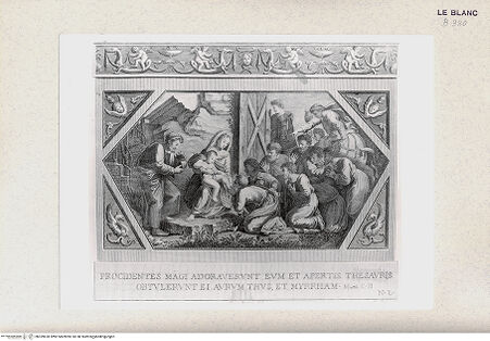 Vorderseite von Istituto Nazionale per la Grafica, Calcografia [http://creativecommons.org/publicdomain/mark/1.0/] "Picturae Peristyli Vaticani...1790"Die Anbetung der Könige (Bl L) - , bh359620. Foto.