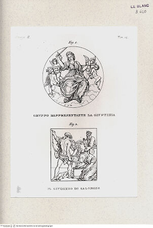 Vorderseite von Istituto Nazionale per la Grafica, Calcografia [http://creativecommons.org/publicdomain/mark/1.0/] Serie nach den Fresken in den Vatikanischen StanzenStanza II; Stanza della SegnaturaDie Gerechtigkeit; das Urteil Salomons (Stanza II, tav. 14) - , bh359635. Foto.