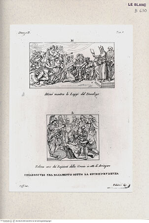 Vorderseite von Istituto Nazionale per la Grafica, Calcografia [http://creativecommons.org/publicdomain/mark/1.0/] Serie nach den Fresken in den Vatikanischen StanzenStanza II; Stanza della SegnaturaChiaroscuri: Moses; Solon (Stanza II, tav. 8) - , bh359639. Foto.