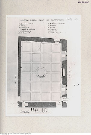 Vorderseite von Istituto Nazionale per la Grafica, Calcografia [http://creativecommons.org/publicdomain/mark/1.0/] Serie nach den Fresken in den Vatikanischen StanzenSala di CostantinoGrundriss der Sala di Constantino; (Sala di Constantino; tav. XXV) - , bh359665. Foto.