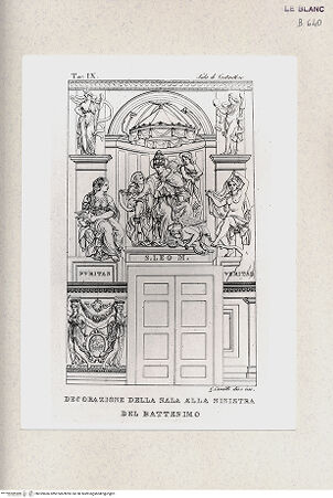 Vorderseite von Istituto Nazionale per la Grafica, Calcografia [http://creativecommons.org/publicdomain/mark/1.0/] Serie nach den Fresken in den Vatikanischen StanzenSala di CostantinoDer Heilige Leo zwischen den Allegorien der Reinheit und der Wahrheit; (Sala di Constantino, tav. IX) - , bh359666. Foto.