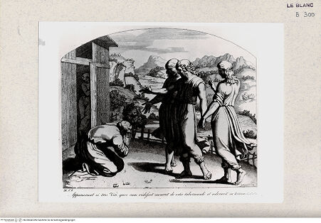 Vorderseite von Istituto Nazionale per la Grafica [http://creativecommons.org/publicdomain/mark/1.0/] Serie nach den biblischen Geschichten der Vatikanischen LoggienAbraham und die drei Engel; (Bl. 15) - , bh359688. Foto.