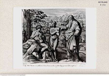 Vorderseite von Istituto Nazionale per la Grafica [http://creativecommons.org/publicdomain/mark/1.0/] Serie nach den biblischen Geschichten der Vatikanischen LoggienDie Erschaffung Evas (Bl. 5) - , bh359690. Foto.