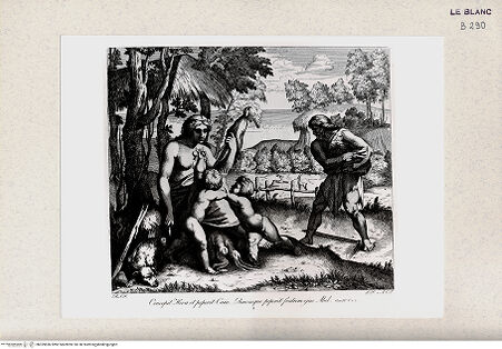 Vorderseite von Istituto Nazionale per la Grafica [http://creativecommons.org/publicdomain/mark/1.0/] Serie nach den biblischen Geschichten der Vatikanischen LoggienAdam und Eva mit Kain und Abel (Bl. 8) - , bh359696. Foto.