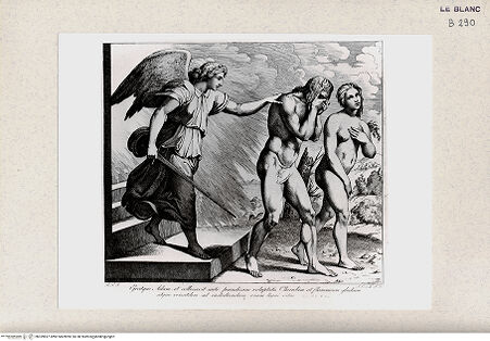 Vorderseite von Istituto Nazionale per la Grafica [http://creativecommons.org/publicdomain/mark/1.0/] Serie nach den biblischen Geschichten der Vatikanischen LoggienDie Vertreibung aus dem Paradies (Bl. 7) - , bh359697. Foto.
