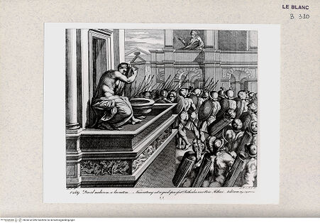 Vorderseite von Istituto Nazionale per la Grafica [http://creativecommons.org/publicdomain/mark/1.0/] Serie nach den biblischen Geschichten der Vatikanischen LoggienDavid und Bathseba; (Bl. 44) - , bh360142. Foto.