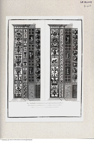 Vorderseite von Istituto Nazionale per la Grafica, Calcografia [http://creativecommons.org/publicdomain/mark/1.0/] Serie mit Pilasterdekorationen und Wandteppichbordüren der vatikanischen LoggienI. und II.Pilaster - , bh360152. Foto.