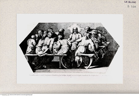 Vorderseite von Istituto Nazionale per la Grafica [http://creativecommons.org/publicdomain/mark/1.0/] Serie nach den biblischen Geschichten der Vatikanischen LoggienDas Abendmahl; (Bl. 52) - , bh360153. Foto.