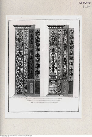 Vorderseite von Istituto Nazionale per la Grafica, Calcografia [http://creativecommons.org/publicdomain/mark/1.0/] Serie mit Pilasterdekorationen und Wandteppichbordüren der vatikanischen LoggienV. und VI.Pilaster - , bh360160. Foto.