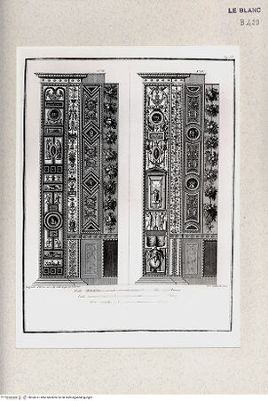 Vorderseite von Istituto Nazionale per la Grafica, Calcografia [http://creativecommons.org/publicdomain/mark/1.0/] Serie mit Pilasterdekorationen und Wandteppichbordüren der vatikanischen LoggienIII. und IV.Pilaster - , bh360161. Foto.