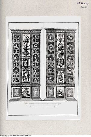 Vorderseite von Istituto Nazionale per la Grafica, Calcografia [http://creativecommons.org/publicdomain/mark/1.0/] Serie mit Pilasterdekorationen und Wandteppichbordüren der vatikanischen LoggienTeppichbordüre - , bh360164. Foto.