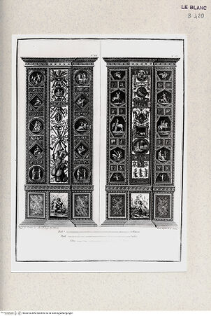 Vorderseite von Istituto Nazionale per la Grafica, Calcografia [http://creativecommons.org/publicdomain/mark/1.0/] Serie mit Pilasterdekorationen und Wandteppichbordüren der vatikanischen LoggienVII. und VI. äusserer Pilaster - , bh360166. Foto.