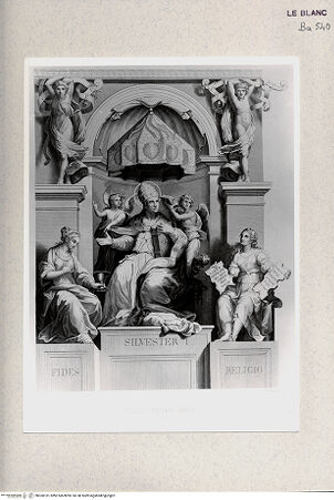 Vorderseite von Istituto Nazionale per la Grafica, Calcografia [http://creativecommons.org/publicdomain/mark/1.0/] Papst Sylvester mit den allegorischen Figuren des Glaubens und der Religion - , bh360181. Foto.
