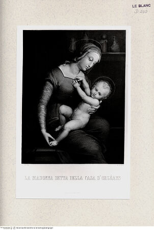 Vorderseite von Istituto Nazionale per la Grafica, Calcografia [http://creativecommons.org/publicdomain/mark/1.0/] "Madonna d'Orléans" - , bh360184. Foto.