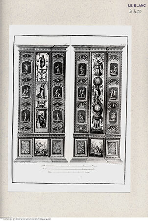 Vorderseite von Istituto Nazionale per la Grafica, Calcografia [http://creativecommons.org/publicdomain/mark/1.0/] Serie mit Pilasterdekorationen und Wandteppichbordüren der vatikanischen LoggienTeppichbordüre - , bh360256. Foto.