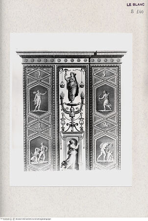 Vorderseite von Istituto Nazionale per la Grafica, Calcografia [http://creativecommons.org/publicdomain/mark/1.0/] "Loggie di Rafaele nel Vaticano" von G. Ottaviani und G. Volpato3. TeilTeppichbordüre mit den 3 theologischen Tugenden (1) - , bh360387. Foto.