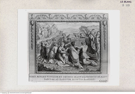 Vorderseite von Istituto Nazionale per la Grafica, Calcografia [http://creativecommons.org/publicdomain/mark/1.0/] "Picturae Peristyli Vaticani...1790"Die Anbetung des Goldenen Kalbs; (Bl. 34) - , bh360398. Foto.