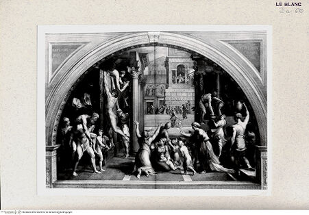 Vorderseite von Istituto Nazionale per la Grafica, Calcografia [http://creativecommons.org/publicdomain/mark/1.0/] Der Brand im Borgo-Viertel (Stanza dell'Incendio) - , bh360405. Foto.
