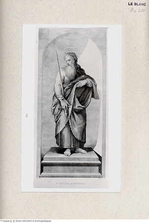 Vorderseite von Istituto Nazionale per la Grafica, Calcografia [http://creativecommons.org/publicdomain/mark/1.0/] Christus und die Apostel; nach den Fresken Raffaels in den StanzenDer Heilige Paulus - , bh360412. Foto.