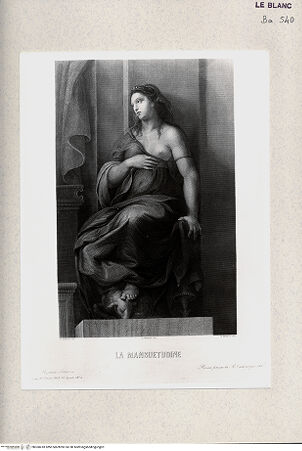 Vorderseite von Istituto Nazionale per la Grafica, Calcografia [http://creativecommons.org/publicdomain/mark/1.0/] Allegorische Figur: die Sanftheit - , bh360418. Foto.