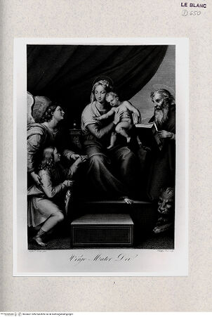 Vorderseite von Istituto Nazionale per la Grafica, Calcografia [http://creativecommons.org/publicdomain/mark/1.0/] "Madonna del pesce"; Madonna mit dem Fisch - , bh360421. Foto.