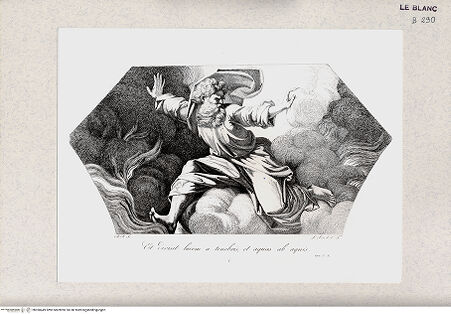 Vorderseite von Istituto Nazionale per la Grafica [http://creativecommons.org/publicdomain/mark/1.0/] Serie nach den biblischen Geschichten der Vatikanischen LoggienGott scheidet Licht und Finsternis (Bl. 1) - , bh360449. Foto.