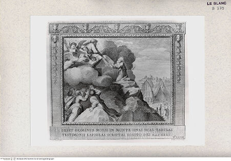 Vorderseite von Istituto Nazionale per la Grafica, Calcografia [http://creativecommons.org/publicdomain/mark/1.0/] "Picturae Peristyli Vaticani...1790"Moses erhält die Gesetzestafeln; (Bl. 33) - , bh360460. Foto.