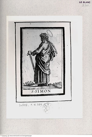 Vorderseite von Istituto Nazionale per la Grafica [http://creativecommons.org/publicdomain/mark/1.0/] Christus und die Apostel; Stichserie nach Raffael; gestochen nach den Nachstichen Marco Dentes nach den Stichen nach Raffael durch Marcantonio RaimondiDer Heilige Simon - , bh360470. Foto.