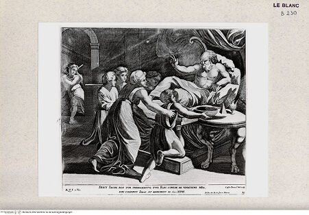 Vorderseite von Istituto Nazionale per la Grafica, Calcografia [http://creativecommons.org/publicdomain/mark/1.0/] "Imagines Veteris ac Novi Testamenti", Serie der biblischen Geschichten nach RaffaelIsaak segnet Jakob - , bh360476. Foto.