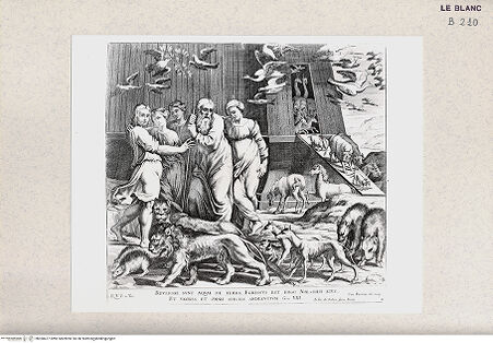 Vorderseite von Istituto Nazionale per la Grafica, Calcografia [http://creativecommons.org/publicdomain/mark/1.0/] "Imagines Veteris ac Novi Testamenti", Serie der biblischen Geschichten nach RaffaelDer Auszug aus der Arche - , bh360477. Foto.