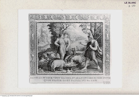 Vorderseite von Istituto Nazionale per la Grafica, Calcografia [http://creativecommons.org/publicdomain/mark/1.0/] "Picturae Peristyli Vaticani...1790"Jakob begegnet Rahel; (Bl.22) - , bh360483. Foto.