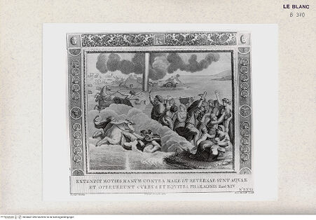 Vorderseite von Istituto Nazionale per la Grafica, Calcografia [http://creativecommons.org/publicdomain/mark/1.0/] "Picturae Peristyli Vaticani...1790"Die Überquerung des Roten Meeres; (Bl. 31) - , bh360487. Foto.