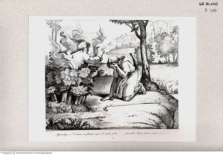 Vorderseite von Istituto Nazionale per la Grafica [http://creativecommons.org/publicdomain/mark/1.0/] Serie nach den biblischen Geschichten der Vatikanischen LoggienMoses und der brennende Dornbusch; (Bl. 30) - , bh360490. Foto.