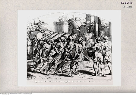 Vorderseite von Istituto Nazionale per la Grafica [http://creativecommons.org/publicdomain/mark/1.0/] Serie nach den biblischen Geschichten der Vatikanischen LoggienDer Fall Jerichos (Bl. 38) - , bh360506. Foto.