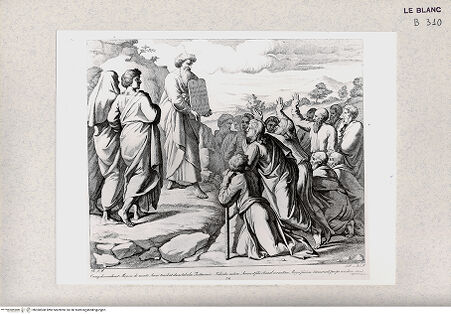 Vorderseite von Istituto Nazionale per la Grafica [http://creativecommons.org/publicdomain/mark/1.0/] Serie nach den biblischen Geschichten der Vatikanischen LoggienMoses zeigt die Gesetzestafeln (Bl. 36) - , bh360508. Foto.