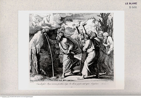 Vorderseite von Istituto Nazionale per la Grafica [http://creativecommons.org/publicdomain/mark/1.0/] Serie nach den biblischen Geschichten der Vatikanischen LoggienMoses schlägt das Wasser aus dem Felsen (Bl. 32) - , bh360509. Foto.