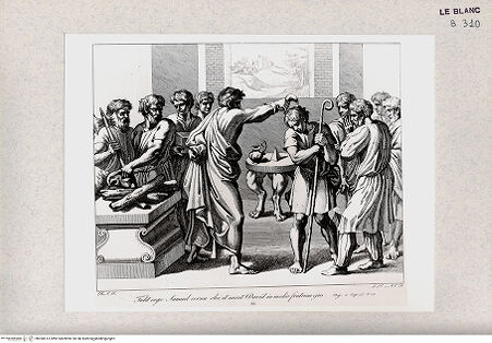 Vorderseite von Istituto Nazionale per la Grafica [http://creativecommons.org/publicdomain/mark/1.0/] Serie nach den biblischen Geschichten der Vatikanischen LoggienDavid wird zum König gesalbt; (Bl. 41) - , bh360513. Foto.